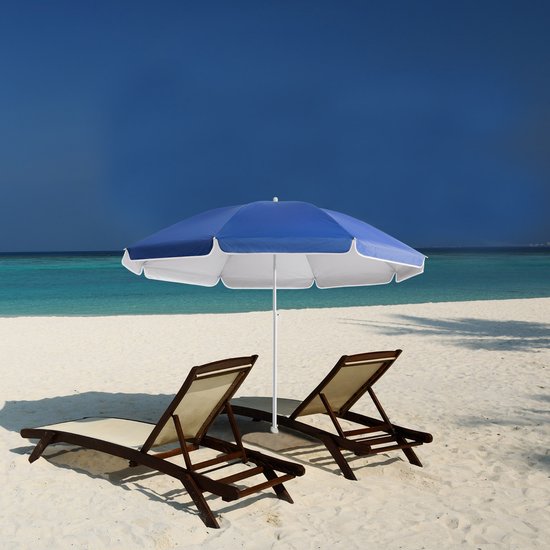Kingsleeve Parasol 180cm UV 50+ Kantelbaar Waterafstotend Strand Blauw - Kingsleeve