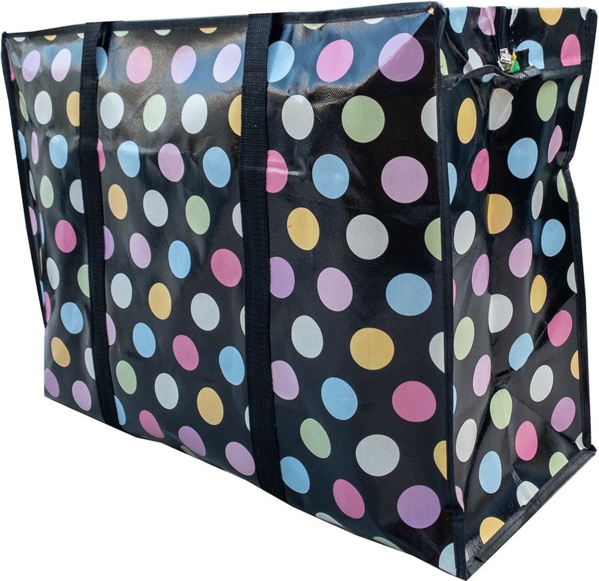 MixMamas Big Shoppers Met Rits 10 Stuks 60 X 45 Cm Stippen Zwart MixMamas Big Shoppers Met Rits 10 Stuks 60 X 45 Cm Stippen Zwart