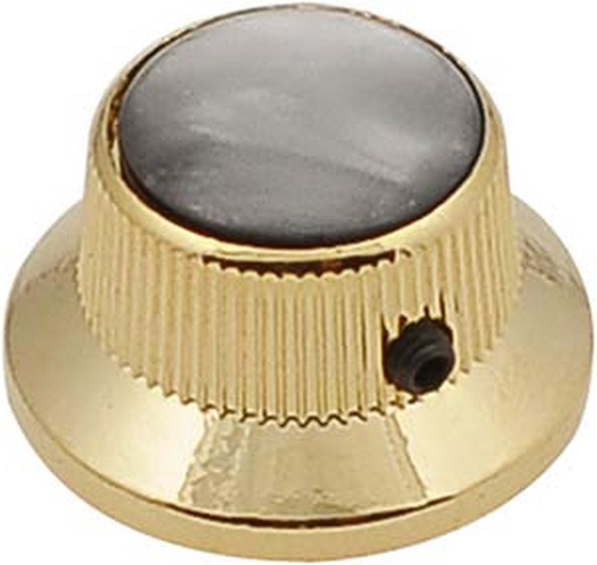 bell knob with black pearl inlay, gold