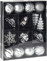 Christmas Decoration Kerstballen / Kersthangers - 20 ST  - zilverkleurig - kunststof kerstornamenten