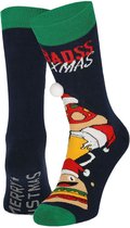 Foute Kerstsokken - 1x paar - voor heren - Badass Xmas - Kerst thema sokken