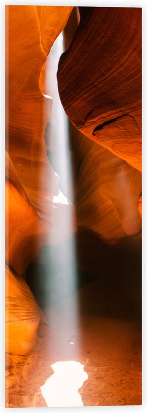 WallClassics - Verre Acrylique - Rayon de Lumière Fin à Travers Antelope Canyon - 20x60 cm Photo sur Verre Acrylique (Décoration murale sur Acrylique)