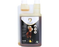 Excellent Pets Lijnzaadolie 1 L - Supplement paard met Omega 3 - Paardenverozrging - Ondersteuning van spijsverteringsstelsel en darmwerking van paarden