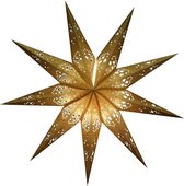 Floz Design luxe kerstster - papieren kerstster met glitters - goud - met verlichting - 60 cm - fairtrade
