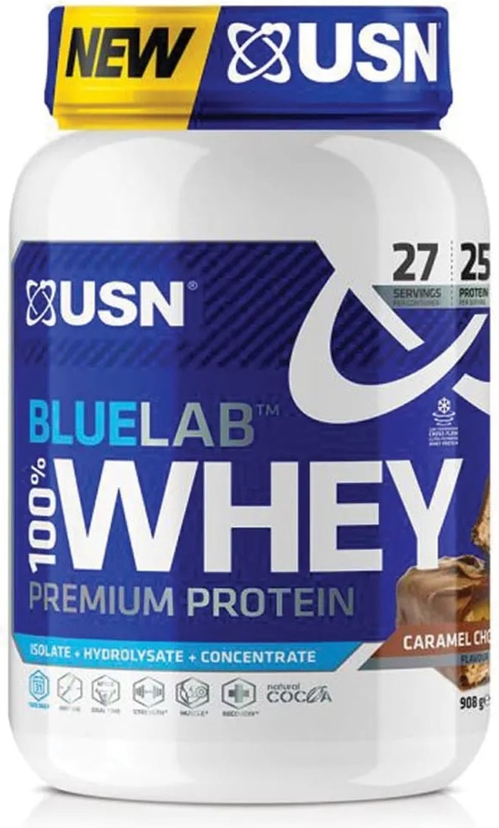 USN Blue Lab Protein Premium 2 KG - Chocolade Caramel Smaak - Whey Proteine