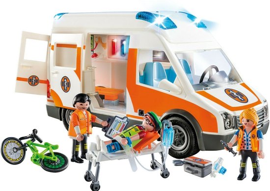 PLAYMOBIL City Life Ambulance en ambulanciers - 70049 - PLAYMOBIL