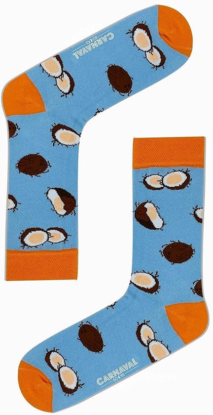 Sokken - Socks - Katoen - Kleurrijke Sokken - Verjaardag Cadeau - Maat 37-44 - Colorfull Socks - Kokosnoot