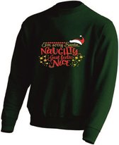 Kerst sweater -   SORRY SANTA NAUGHTY JUST FEELS NICE - kersttrui - GROEN- medium -Unisex