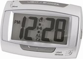 Cetronic LS810 SILVER - Wekker - Numérique - Alarme - Snooze - LCD - Capteur de lumière automatique - Eclairage LED - Couleur argent