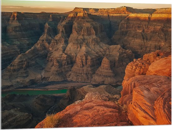 WallClassics - Acrylglas - Foto van Nationaal Park Grand Canyon - 100x75 cm Foto op Acrylglas (Met Ophangsysteem)