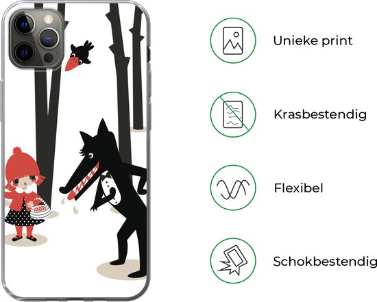 Coque iPhone 12 Pro Max - Petit Chaperon Rouge - Loup - Forêt - Siliconen