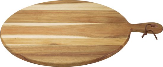 Point-Virgule ronde borrelplank met handvat tapasplank uit acaciahout 50x40x1.8cm