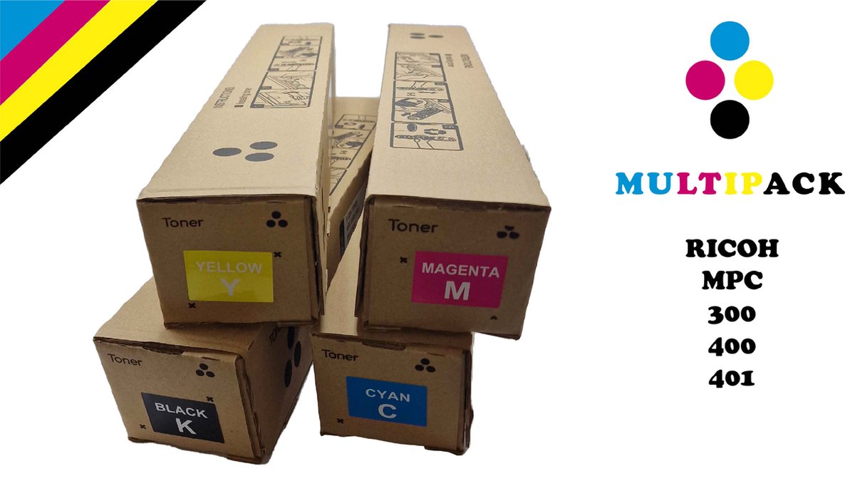 Multipack Toner Ricoh MP C300 / 400 / 401 BK / C / M / Y – Compatible