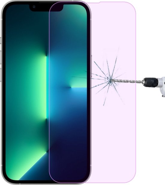 Purple Light Eye Protection Tempered Glass Film For iPhone 13 Pro Max