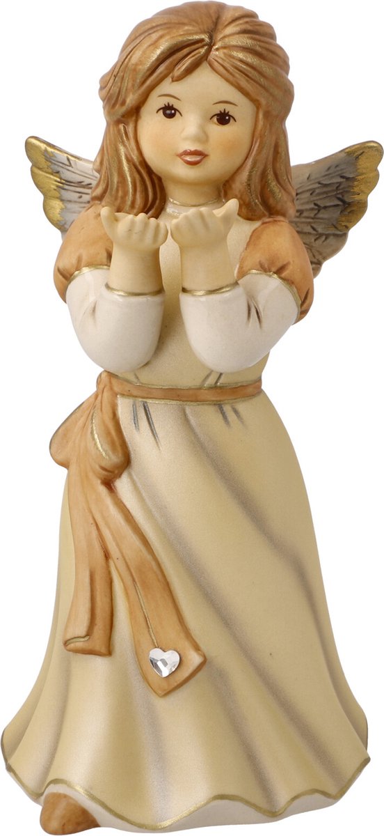 Goebel - Kerst | Decoratief beeld / figuur Engel doe een wens II | Aardewerk - 15cm