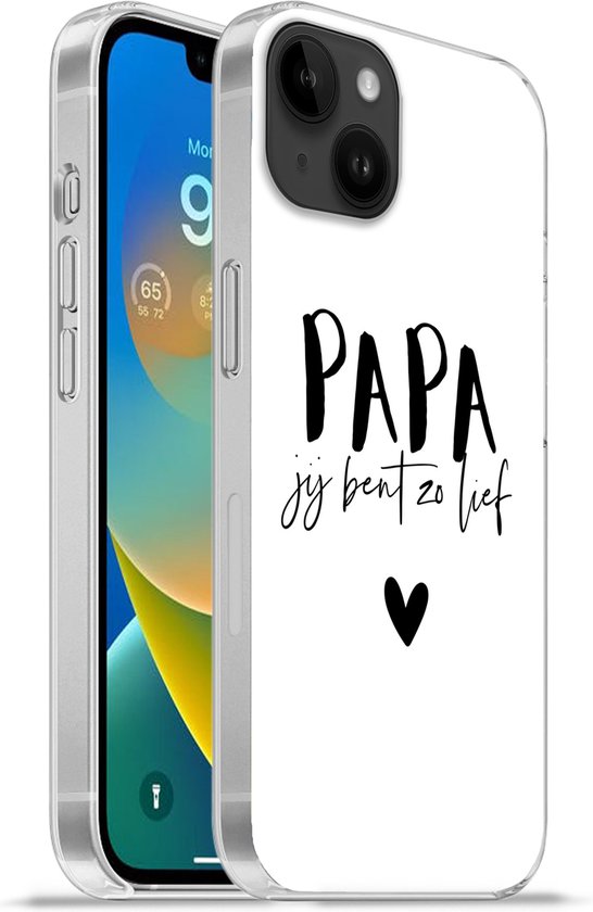 Geschikt voorApple Iphone 14 Plus - Soft case hoesje - Papa jij bent zo lief - Quotes - Spreuken - Papa - Siliconen Telefoonhoesje