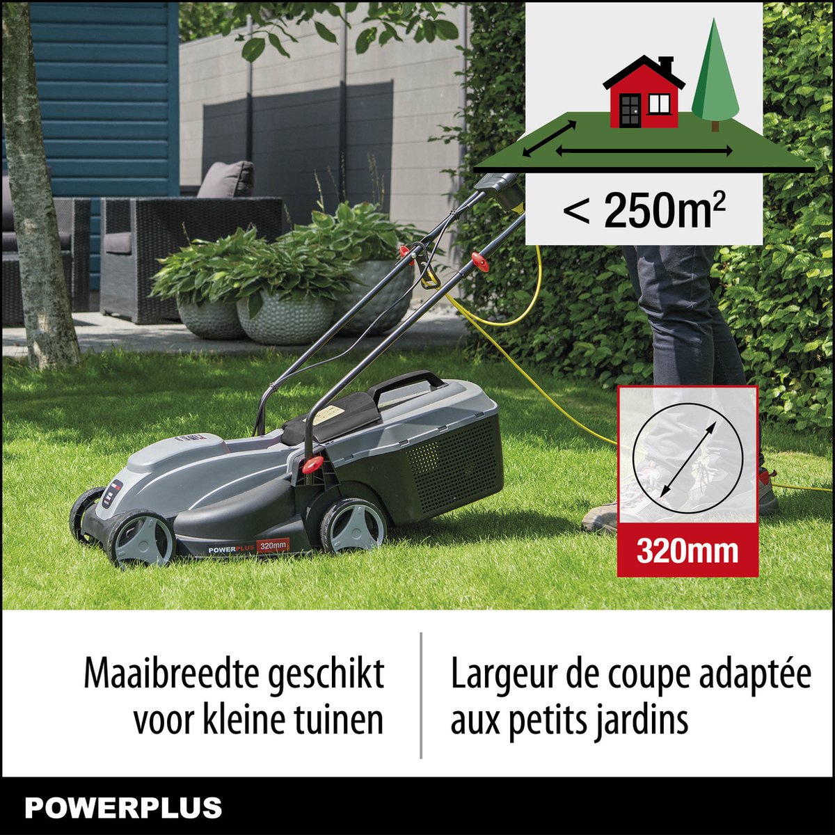 Powerplus POWEG63703 Elektrische grasmaaier - Grasmachine voor kleine tuin  - 1000 W -... | bol.com