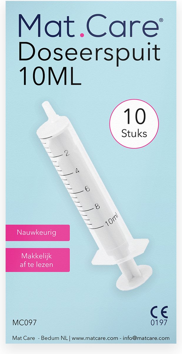 Goedkoopste Mat Care spuit - spuiten - doseerspuit zonder naald - injectiespuit 10ml set 10 stuks