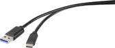Renkforce USB-kabel USB 3.2 Gen1 (USB 3.0 / USB 3.1 Gen1) USB-A stekker, USB-C stekker 1.80 m Zwart RF-4535906