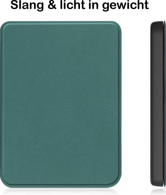 Hoesje Geschikt voor Kobo Clara 2E Hoesje Luxe Bescherm Case - Hoes Geschikt voor Kobo Clara 2E Hoes Book Cover - Donkergroen van Hoesje  — afbeelding 4