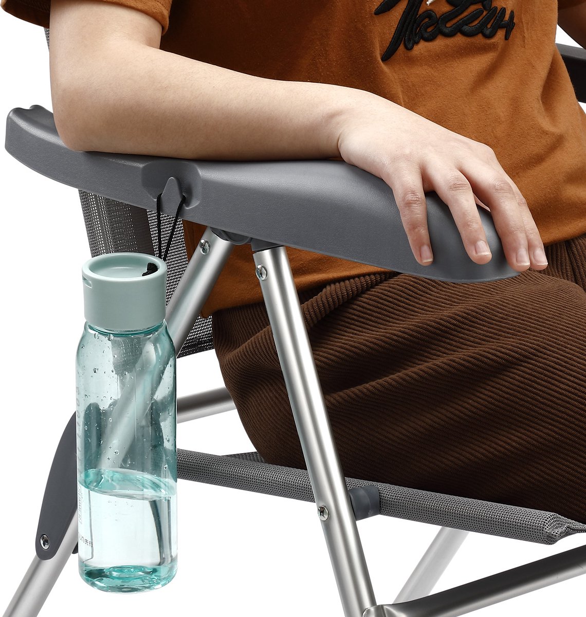 Casaria Tuinstoelen Set van 2 Opvouwbare 7-voudig Verstelbaar Aluminium Met Hoge Rugleuning Tuin Balkon Terras Antraciet