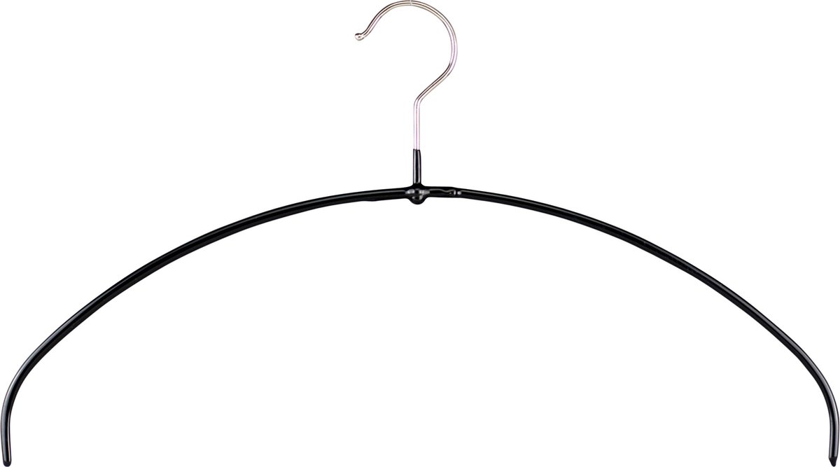 TopHangers [Set van 5] - Ruimtebesparende metalen kledinghanger voor blouses / jurken / shirts / lingerie | Volledig voorzien van zwarte anti-slip coating | Gecertificeerd als 'Eco friendly' en 'Skin friendly' | 'Mawa 40PT'