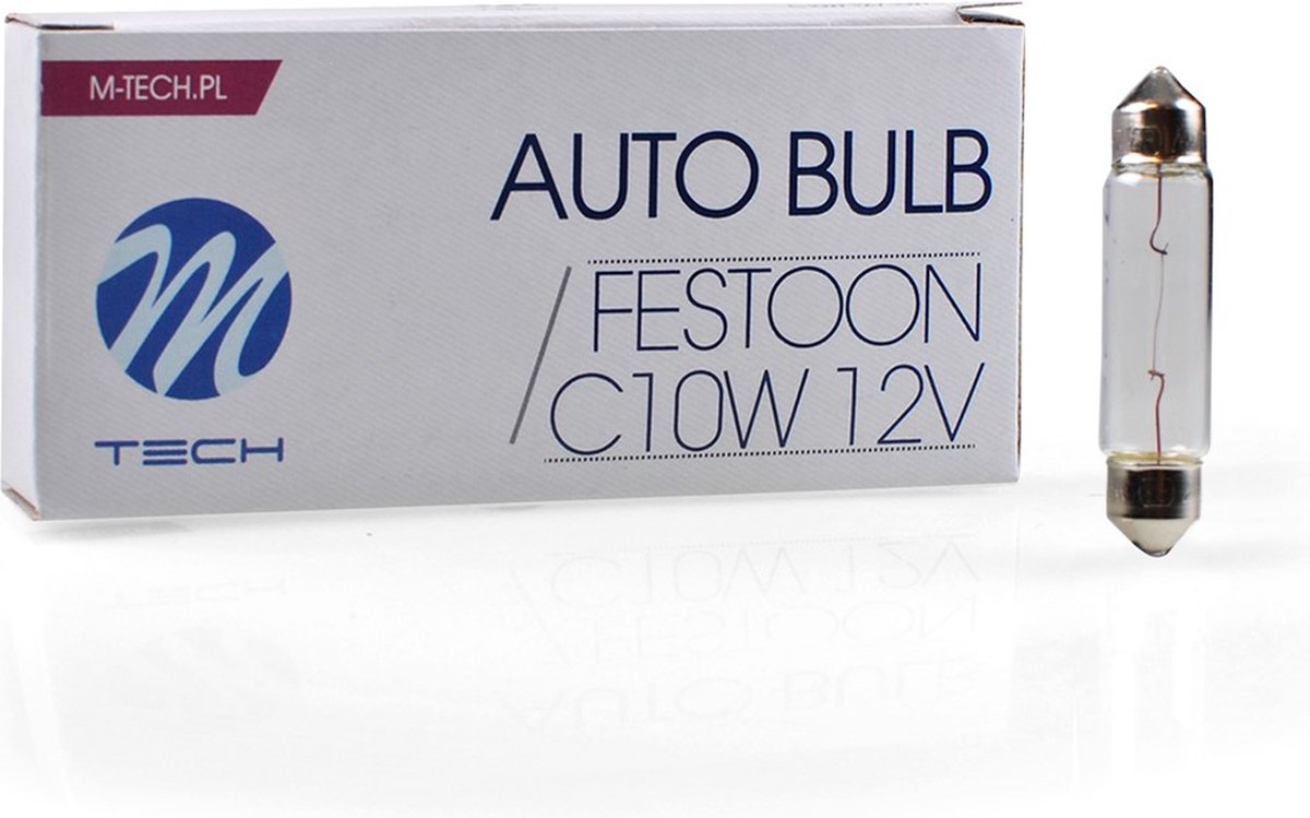 M-Tech C10W 12V 10W - 41mm - Basic - Helder - 10 stuks