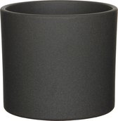 Mica Decorations epoque pot rond gris foncé mat taille en cm: 17 x 19