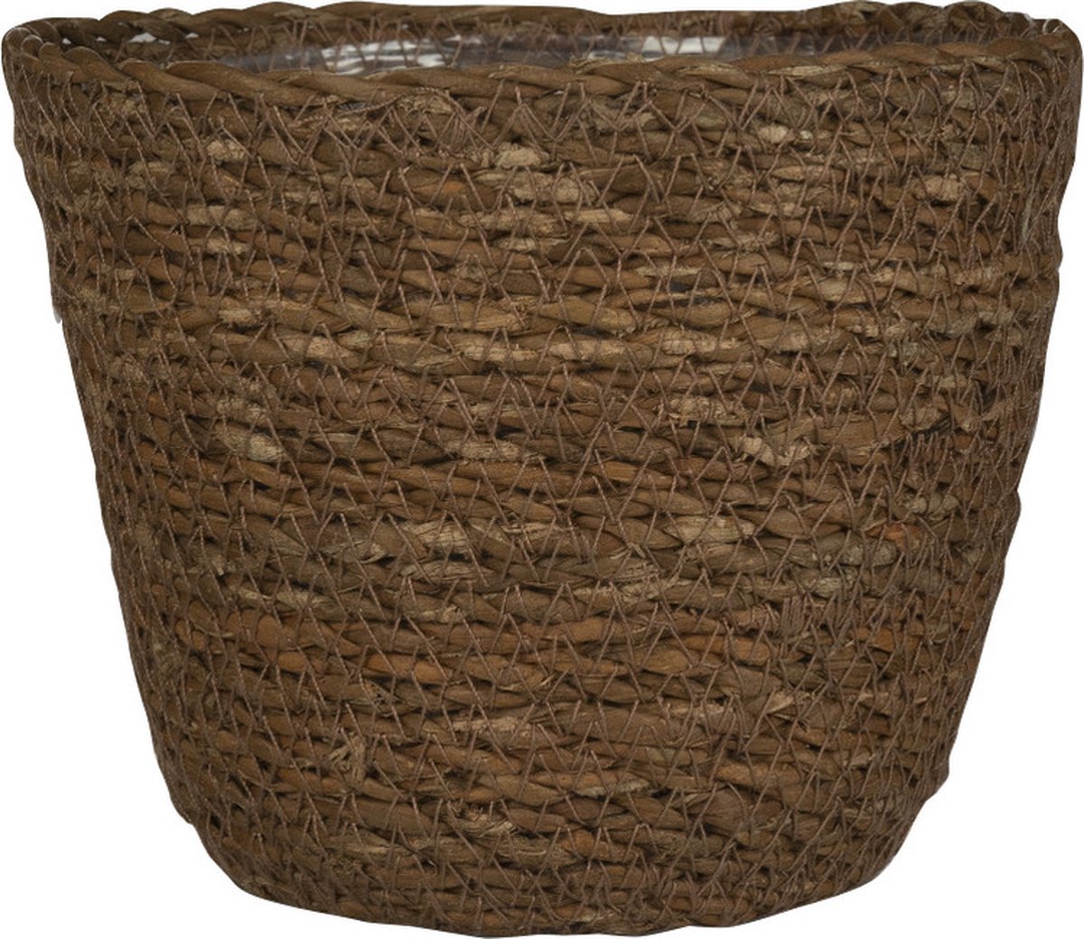Ter Steege Plantenmand - zeegras - bruin - 15 x 12 cm - binnenkant van plastic - plantenpot