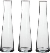 3x Uitlopende transparante vaas/vazen Ixia 30 x 4,5 cm - Home Deco vazen - Woonaccessoires 3 stuks