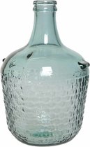 Vase bouteille / vase à fleurs en verre recyclé bleu clair 27 x 42 cm