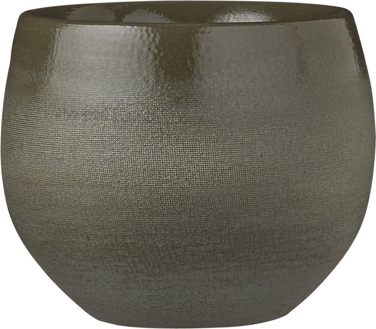 Mica Decorations Bloempot - donkergroen - keramiek - 16 x 13 cm - plantenpotten