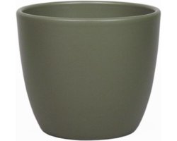 Floran Plantenpot - dennengroen - mat - keramiek - 25 x 22 cm - plantenpotten binnen