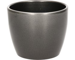 Floran Bloempot Boule - metallic - zilver - keramiek - D12 x H10 cm - plantenpotten binnen