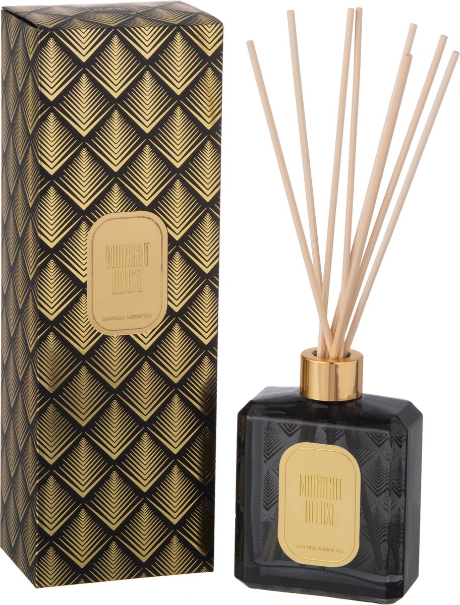 Goedkoopste Geurolie Midnight Deluxe Sapphire Amber Tea 180ml Zwart/Goud