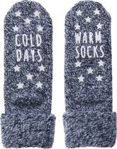 Homesocks Cold Days / Warm Socks met antislip - 38 - Blauw
