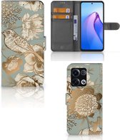 Hoesje geschikt voor OPPO Reno8 Pro Vintage Bird Flowers