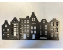 Grachtenpand huisjes - Zwart