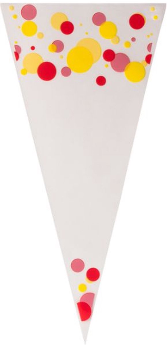 Puntzak Stip Rood/Geel - 180 x 370 mm - 0,5 pond - 1.000 stuks