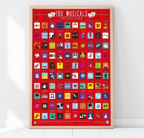 Gift Republic Scratch Poster - 100 Musicals