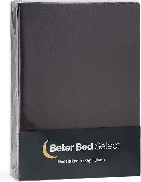Beter Bed Select Hoeslaken Jersey voor splittopper - 140x200/210/220 cm - Antraciet