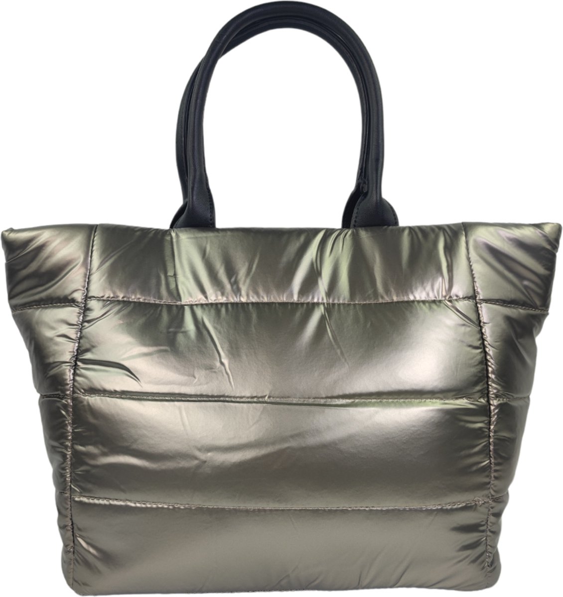 Flora&Co - Paris - Gewatteerde - pufferbag- hand/schoudertas -geschikt voor A4 - met extra draagriem - goud/gold/dore