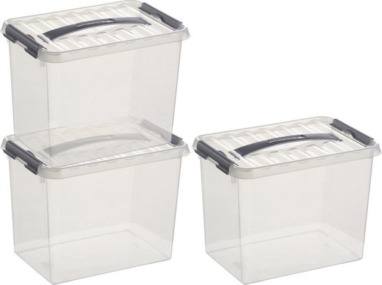 3x Sunware Q-Line boîtes de rangement / boîtes de rangement 9 litres 30 x  20 x 22 cm... | bol