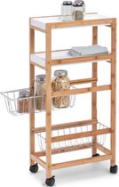 Keuken trolley/kastje smal/klein met uitschuifbare mandjes 40 x 83 cm - Woondecoratie - Keuken/badkamer accessoires/benodigdheden - Bijzetkastjes - Trolleys