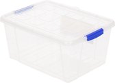 6x Opslagbakjes/organizers met deksel 4 liter 25 cm transparant - Opbergbakjes - Organizers/opbergbakken