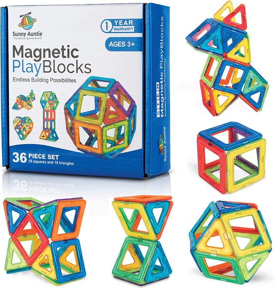 Magnetisch speelgoed - voordeelset - magnetische bouwstenen - bouwblokken -  36- stuks... | bol.com
