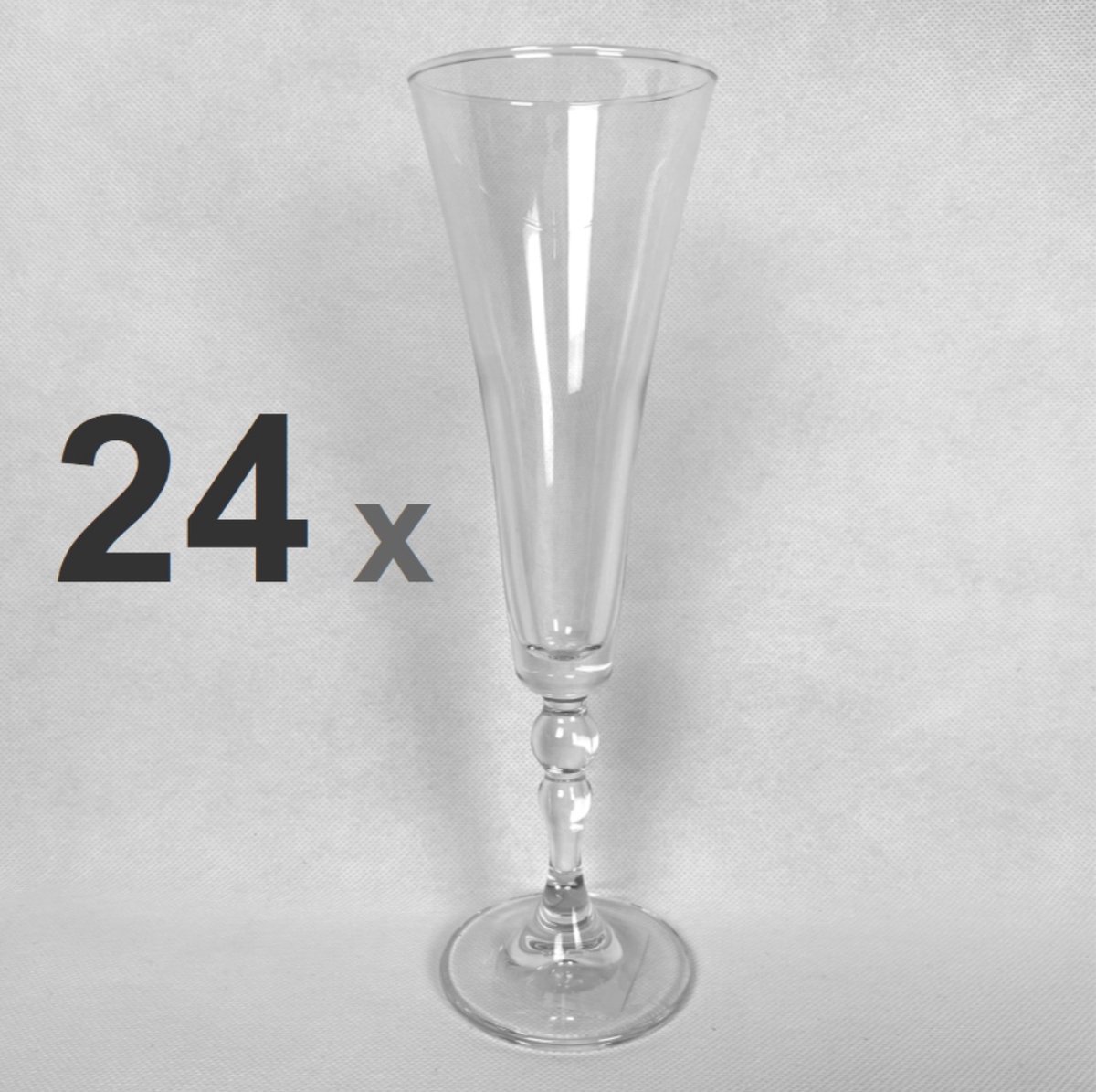 24x Champagneglazen/flutes 220 ml - 22 cl - Champagne glazen - Champagne drinken - Champagneglazen van glas - transparant