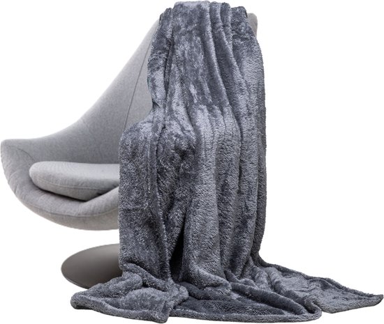 Heerlijk Warm Ultra Soft Pluche Fleece Deken – Fleece Plaid - 150x200CM – Plaids - Grijs - interérior serie Plaids & Grand Foulards