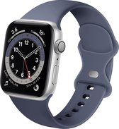 Strap-it Classic Siliconen band - Geschikt voor Apple Watch bandje - Series 1/2/3/4/5/6/7/8/9/SE/Ultra (2) - Grijsblauw - Bandje siliconen sport loop - iWatch sportbandje voor maat: 42 mm 44 mm 45 mm 49 mm