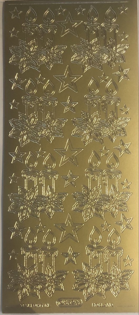 Starform Outline Sticker, Goud, 862- kerstkaarsen
